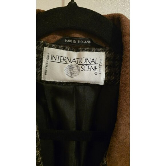 VTG International Scene Blazer Wool Houndstooth Tweed Jacket Preppy Womens 7/8 - Picture 3 of 12